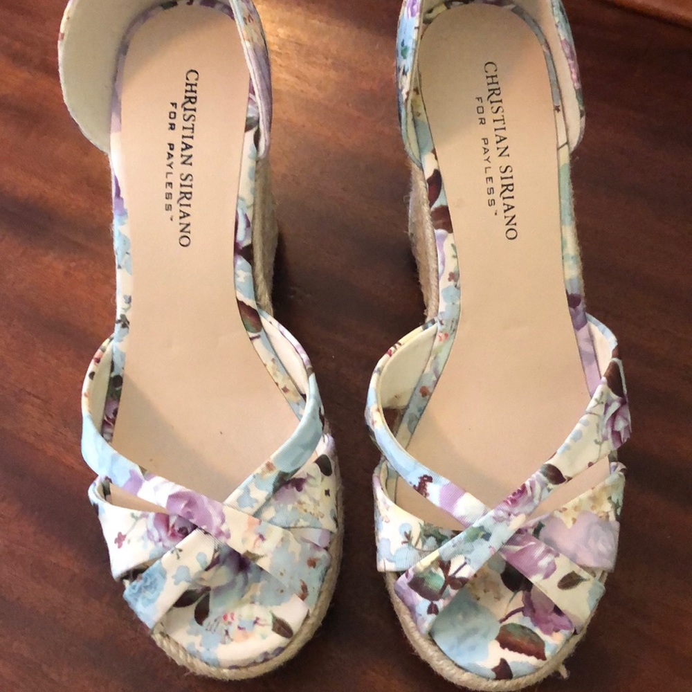 Christian Siriano Flowered Open-Toe Wedges!